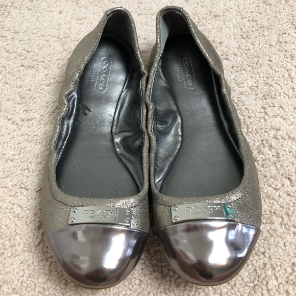 Coach Shoes - Coach Marsi Pewter/Silver Ballet Flats Sz 7